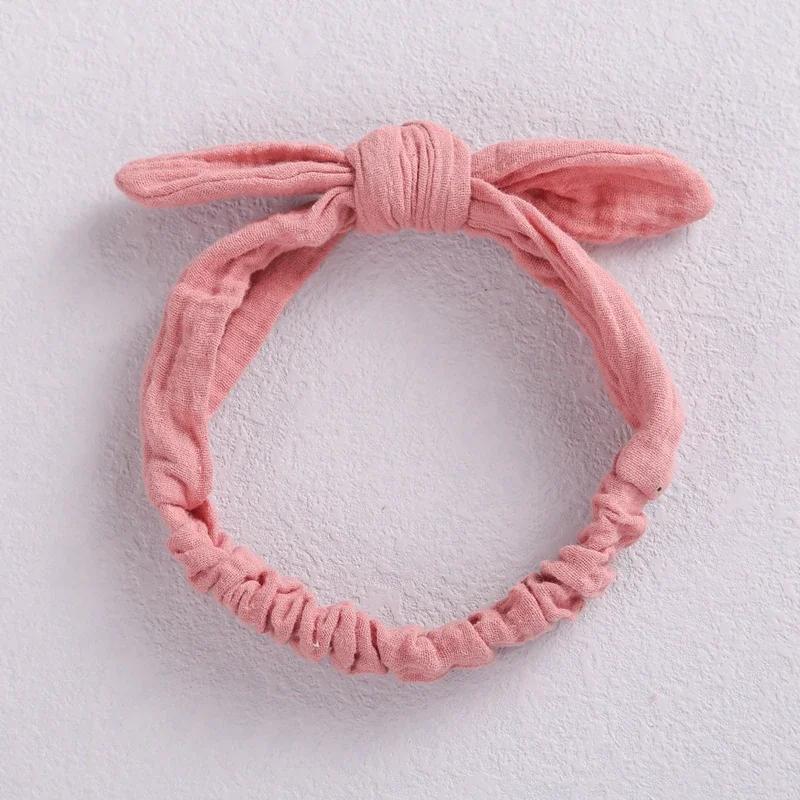 Baby Elastic Hair Bands Girl Headband Cotton Linen Kids Headwear Knot Hair Accessories Toddler Rabbit Ear Turban Playa Ties Soft