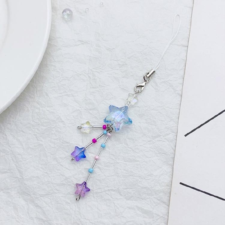 Cute Bowknot Phone Charm Acrylic Star Pendant Keychain Ornament Bag Accessory