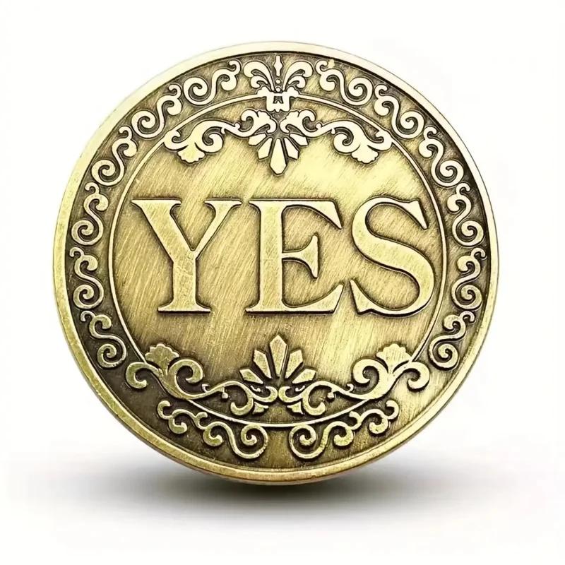 1pz Moneta Decisionale SI/NO Medaglia Commemorativa Moneta Portafortuna Gioco & Intrattenimento Oggetto di Scena Moneta Creativa Regalo Artigianato Metallico