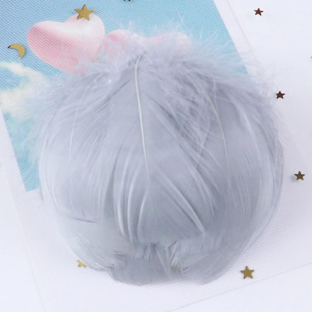

100Pcs Fluffy Goose Feathers for DIY Dream Catcher Decorations Jewelry Making Plume Wedding Party Accessories Crafts Carnival серый