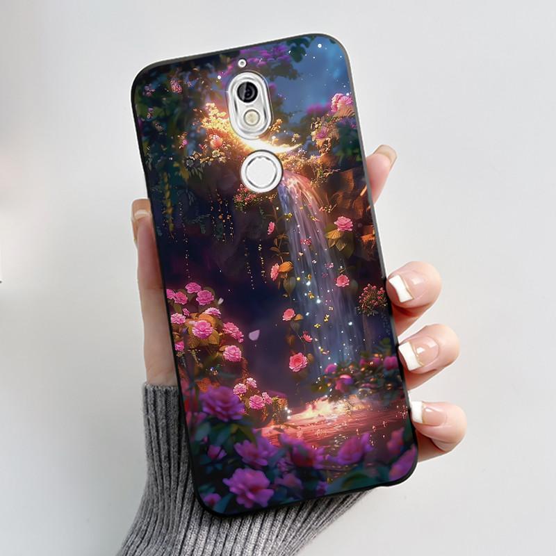 Case For Nokia 7 Phone Casing For Nokia 7 Plus Back Cover Trendy Soft Silicone Shockproof Black Case Milk Tea Rabbit Pattern