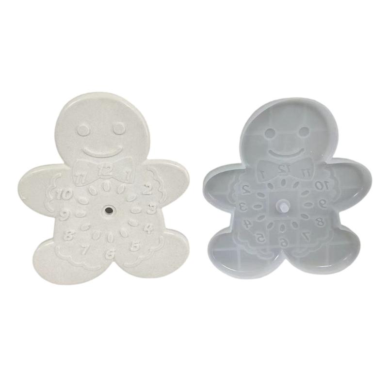 Christmas Gngerman Silicone Molds for Epoxy Resin, Clock Shaped Resin Silicone Molds for Candy Chocolate Fondant, Baking