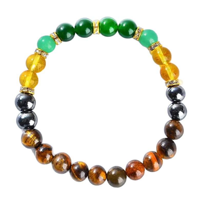 Xiyin TK Bestseller Bracciale Moda Occhio di Tigre & Cristallo Verde Citrino
