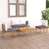 Day and Night - Day and Night 4-piece Garden Furniture Set with Acacia Wood Cushions