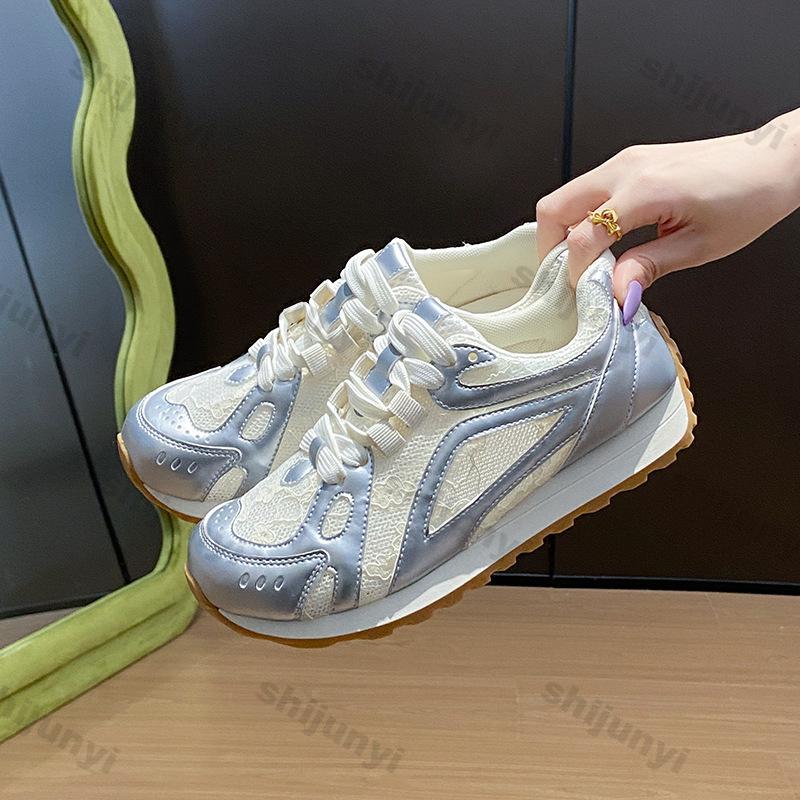 Fashion Women Shoes 2025 Spring Autumn New Fashion Comfort Height Increase Casual Shoes Breathable Mesh Lace Non Slip Platform Sneakers