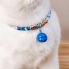 Verstellbares japanisches Haustierhalsband Retro-Stil Katzenhalsring Haustier Katze Hund Zubehör mit Glocke