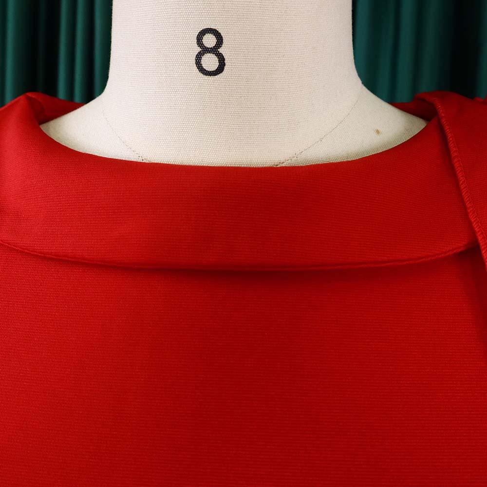 Large Size Women Summer Fashion Solid Ruffled Dress Ladies Elegant One Piece Slit Dress