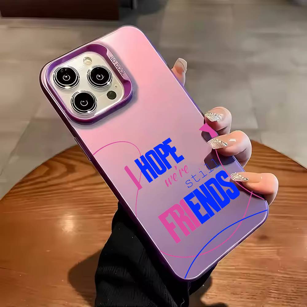 F-Fluorescent iridescent couple patterns Phone Case For iPhone 17,16,15,14,13,12,11,Pro Max,Plus Candy Silver Cover