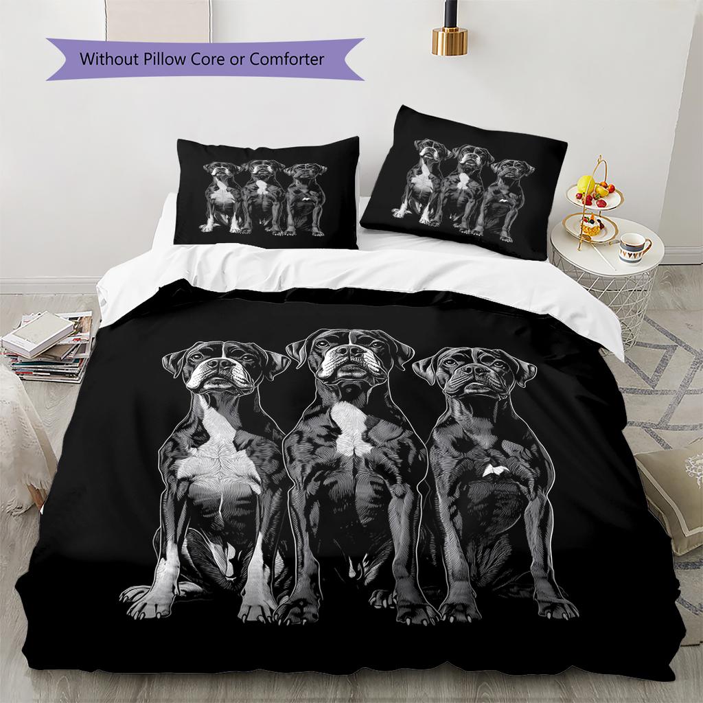Black Boxer Pattern Bedding Home Decoration Birthday Gift (1 * Duvet Cover + 2 * Pillowcase, Without Core)