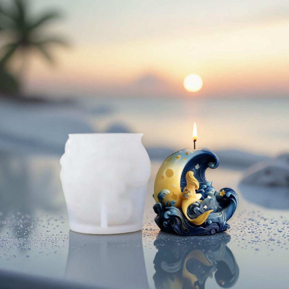Craft Handmade Silicone Candle Mold Flexible 3D DIY Candle Mold Reusable Aromatherapy Candle Mold Baking Tool