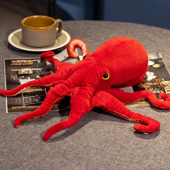 Octopus Plush Toy Realistic Red Giant Stuffed Animal Soft Octopus Creeping Toy Deep