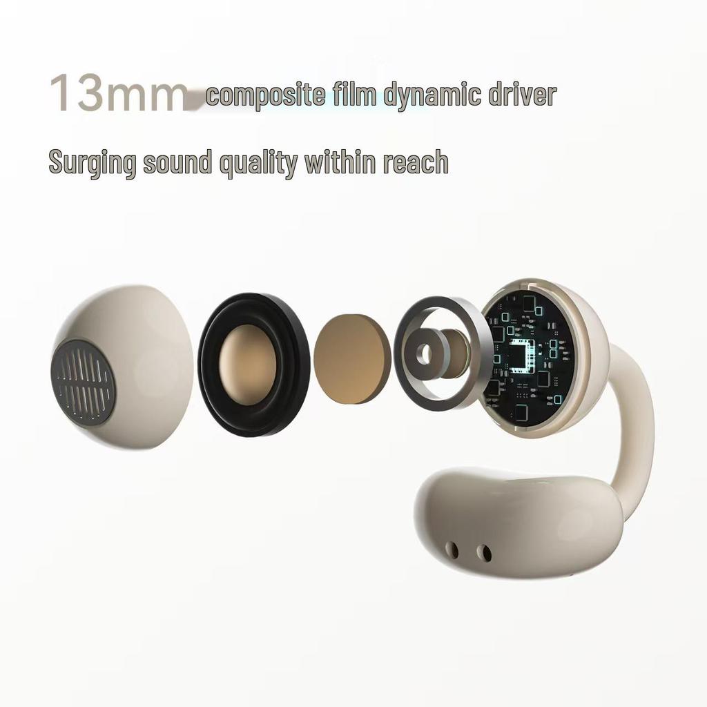 Bluetooth 5.4 Noise Cancelling Gaming Ear Clip Headphones - Wireless, Long Battery, Waterproof