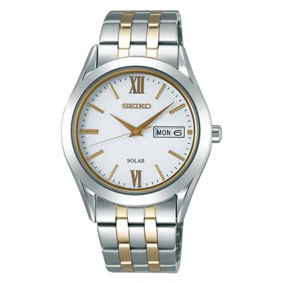 Seiko Herren SBPX085 (SPIRIT Solar Herren) Runde Uhr Silber Edelstahl Analog