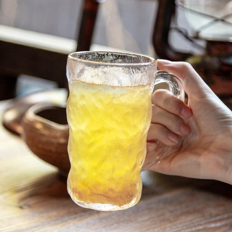 300ml/400ml pahar Glacier Grain cu mâner ovăz mic dejun ceașcă pentru apă lapte cafea uz casnic bere ceașcă ceai pahare