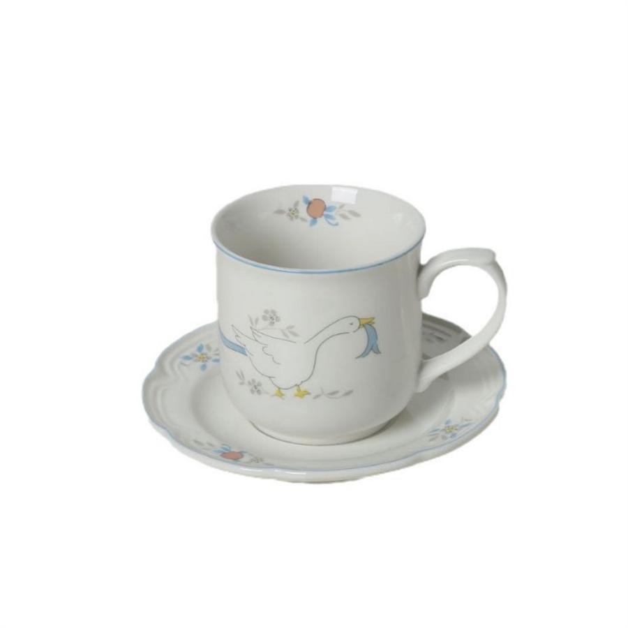 

1 шт. Мультяшный лебедь цветочный керамическая чашка тарелка Инс ветер кофейная чашка тарелка набор