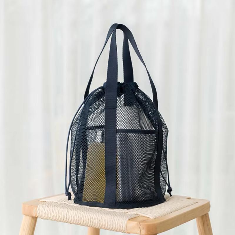 

Дорожная большая вместительная сетчатая нейлоновая косметичка-органайзер, складная повседневная сетчатая сумка на шнурке, веревочный комплект, карманная сумка для купания и стирки
