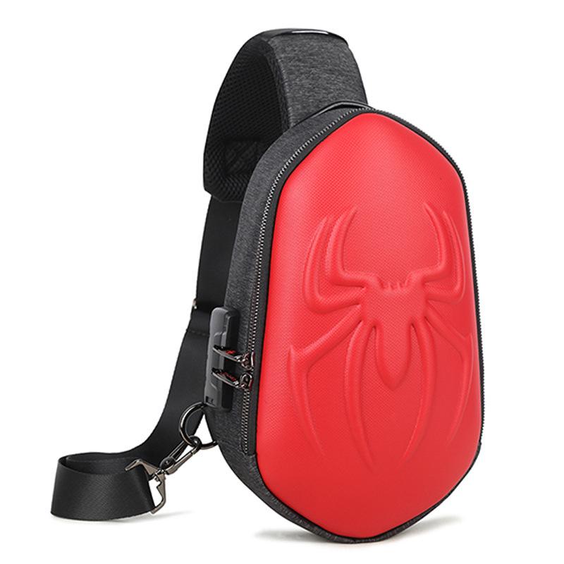 Running Chest Bag for Men USB Charging Fashion Streetwear Sling Pack Crossbody Motor Cycling Backpack