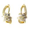 Les Trésors De Lily [N5330] - Gold Plated Half Hoop Earrings 'Sissi' - 17 Mm 9 Mm