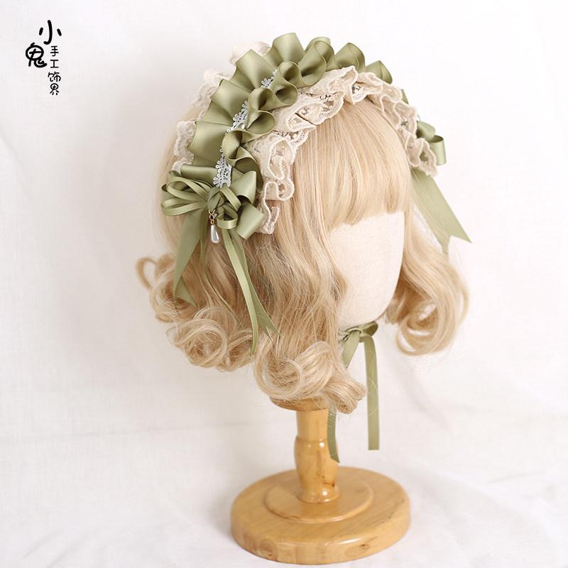 Original Mori Pastoral Lolita Hair Accessories Hanfu Top Hat Lolita Gentle Cla Headband Hairpin