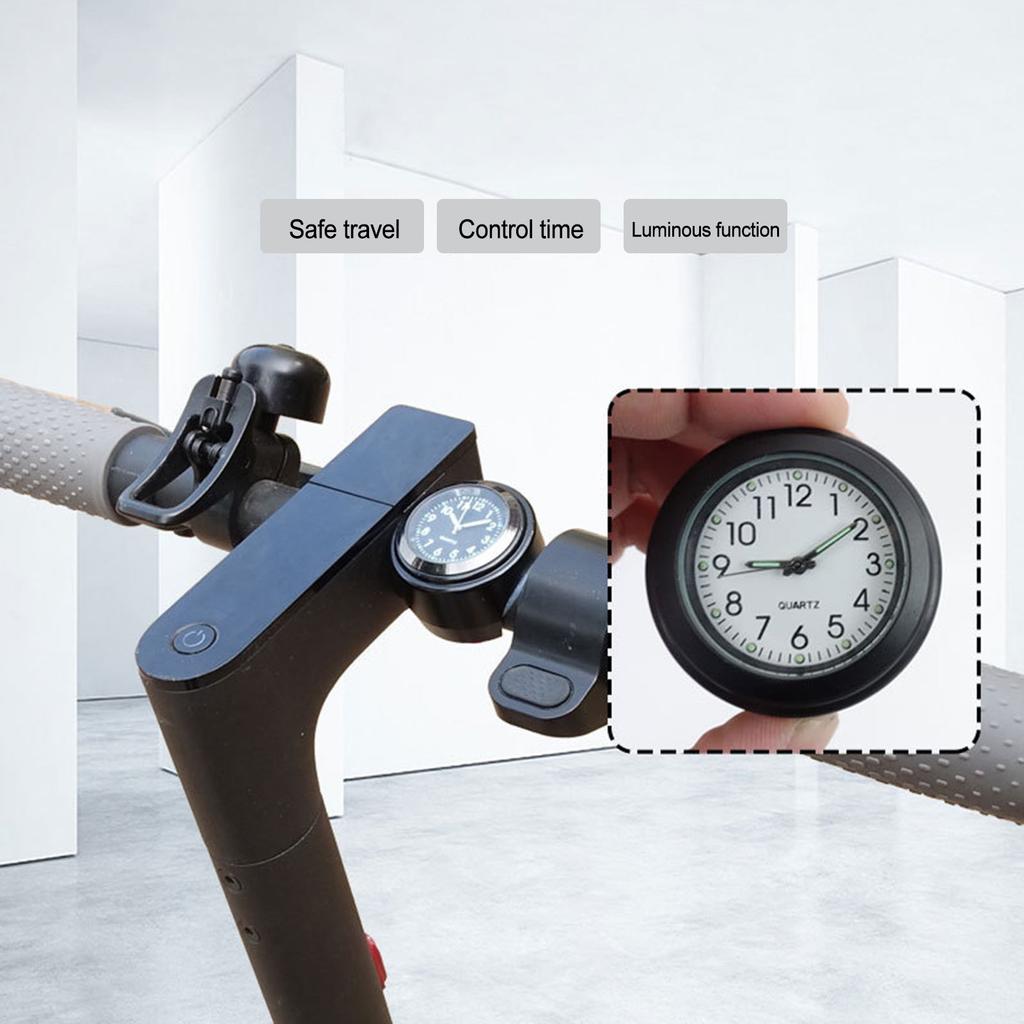 Horloge de moto étanche Mini horloge numérique de vélo avec tapis antidérapant 22/25 mm support de tube de guidon montre de moto lumineuse