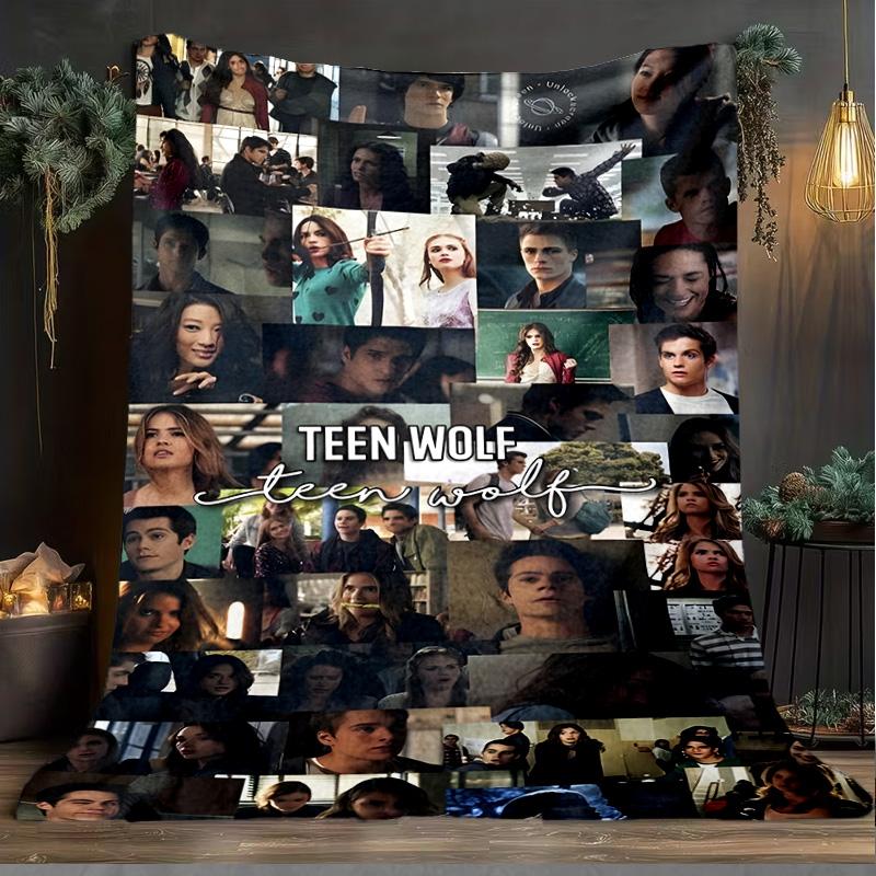 1 Stück Teen Wolf Decke Flanell Überwurf für Sofa, Innenbereich, Camping, Wohnzimmer, Büro, Stuhl und Bett Weiches Geburtstags-Weihnachtsgeschenk