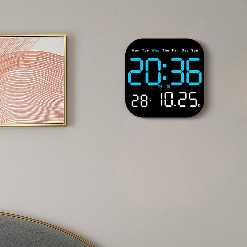New Multi-function Clock LED Electronic Clock Living Room Fresh Wall Clock Can Be Hung and Vertical Dual-purpose Clock 6650