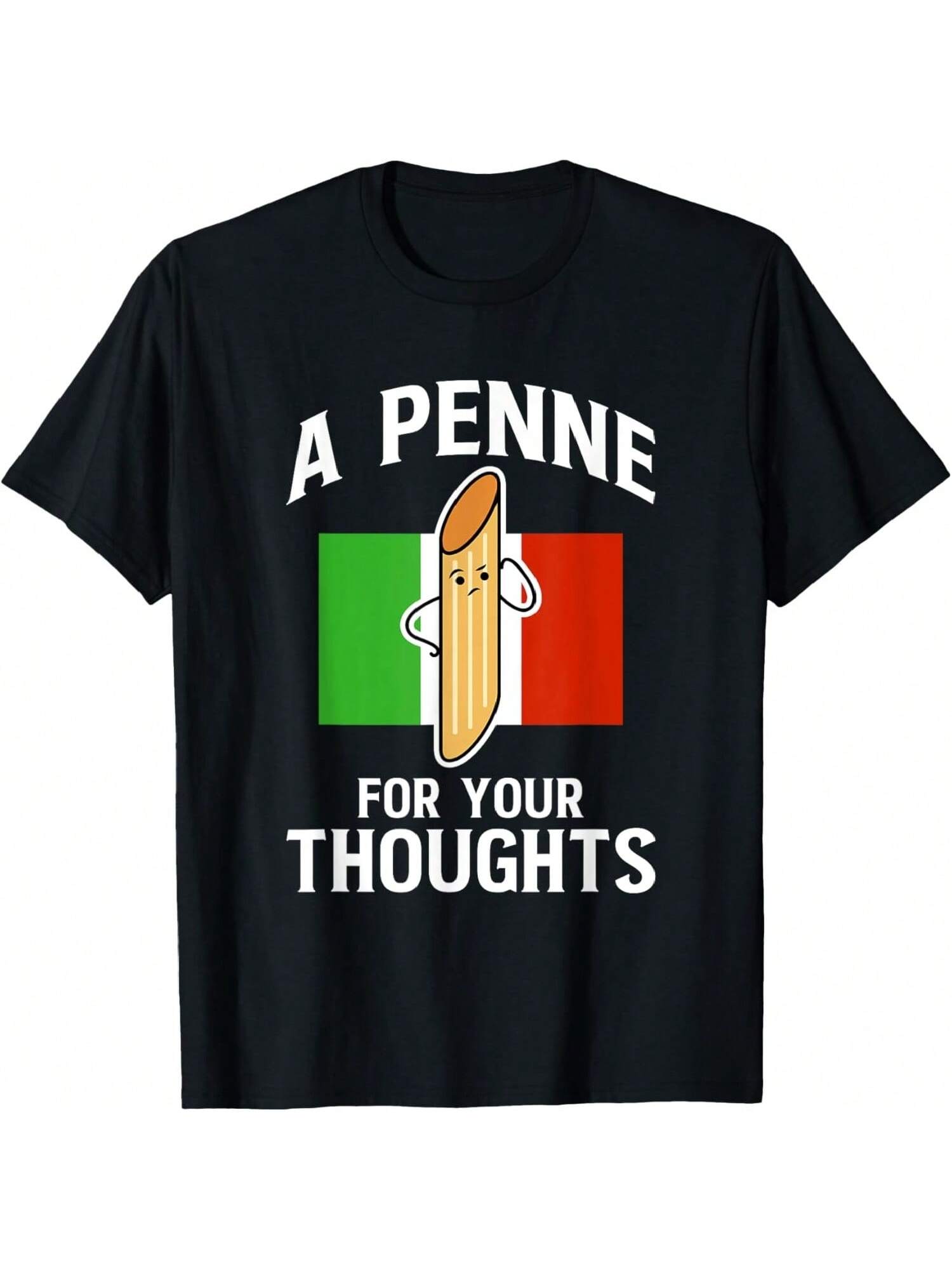 A Penne For Your Thoughts Noodle Italy Food T-Shirt S разноцветный