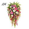 Indoor Garden Landscaping Decor Artificial Hanging Flowers Basket, Fake Morning Star Floral Vine Garland, Natural Charm Window Display Faux Plant for