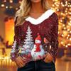 Dámské košile s dlouhým rukávem Roztomilé topy Vánoční potisky Trička Blůzy Ležérní Nadměrné velikosti Základní topy Pulovr