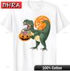 Funny Halloween Dinosaur Pumpkin Scary T Rex Dino TShirt Shirts Vintage Urban Cool Tshirts Tees for Women TShirt Customized