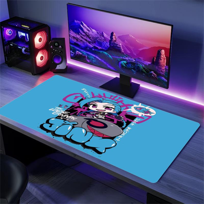 Jinx Mouse Pad, Large Gaming Desk Mat, Non-slip XXL Mousepad for Laptop & Tablet, Mini PC Playmat with Stitched Edges