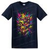 Psychedelic Multi Eyed Skull T Shirt Neon Paint Splash Horror Art Graphic Tee