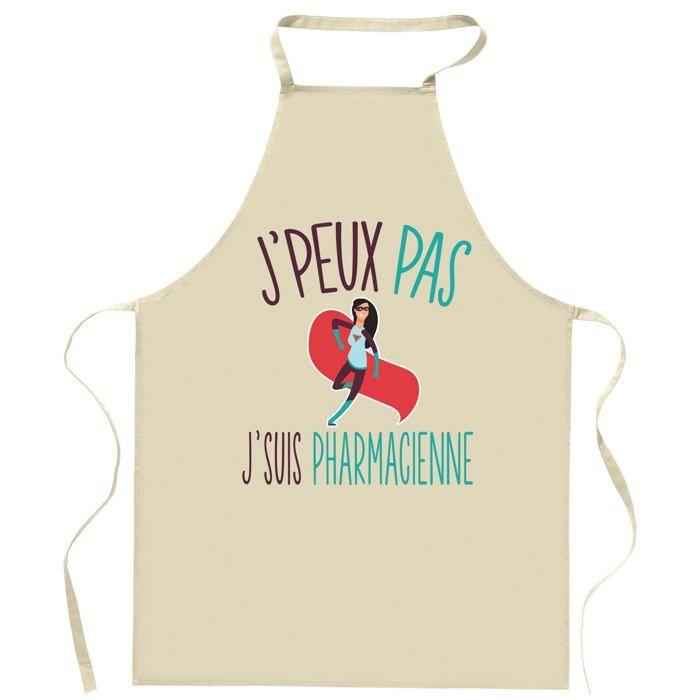 Tablier de cuisine - Pharmacienne J'peux pas - Impression bretonne - Coton résistant - Fabrication France