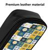 Leather Pencil Case with Elastic Bands and Interior Mesh Pocket for Study Work and Travel