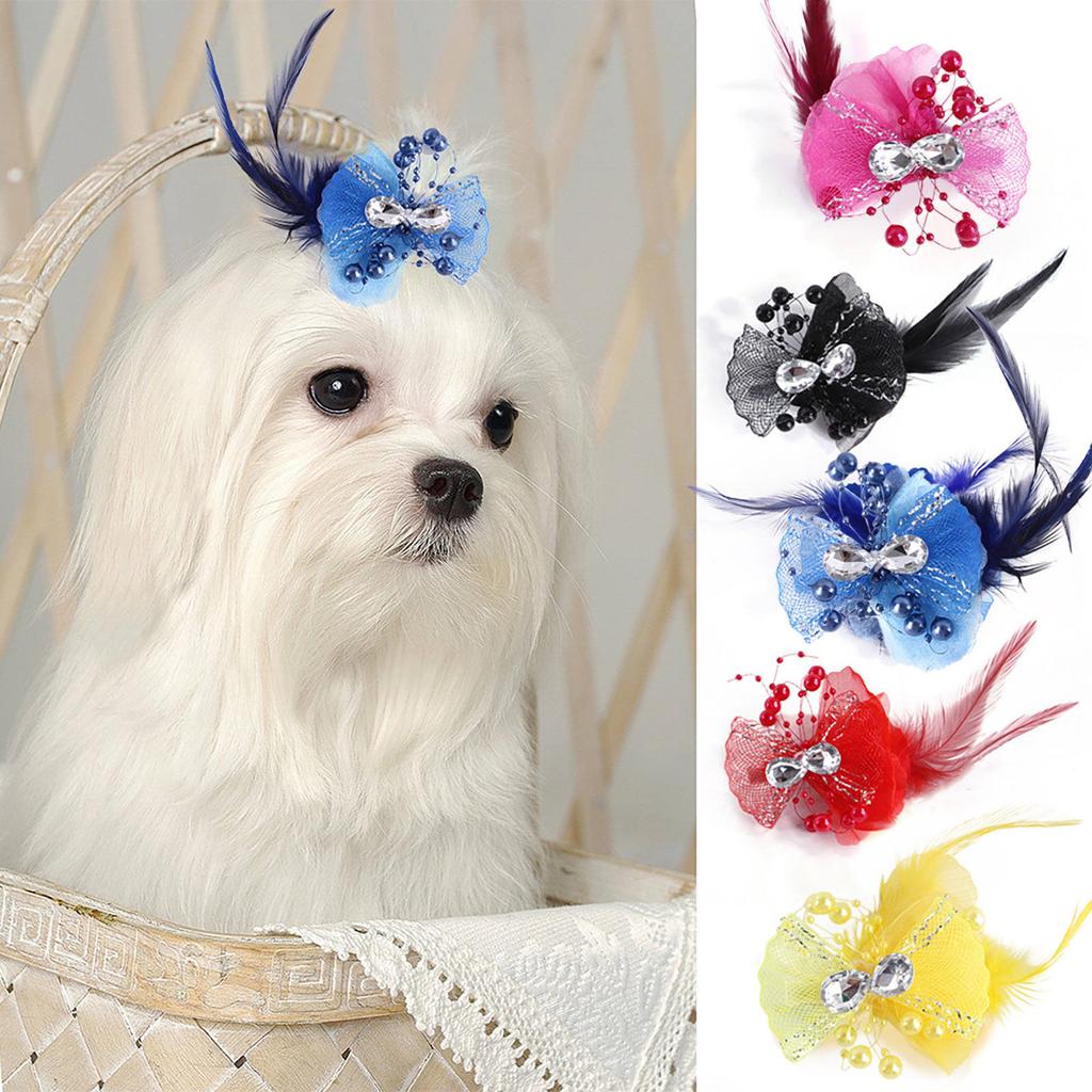 Pet Hairpin Headwear Princess Flower Bow Headwear Pet Accessories
