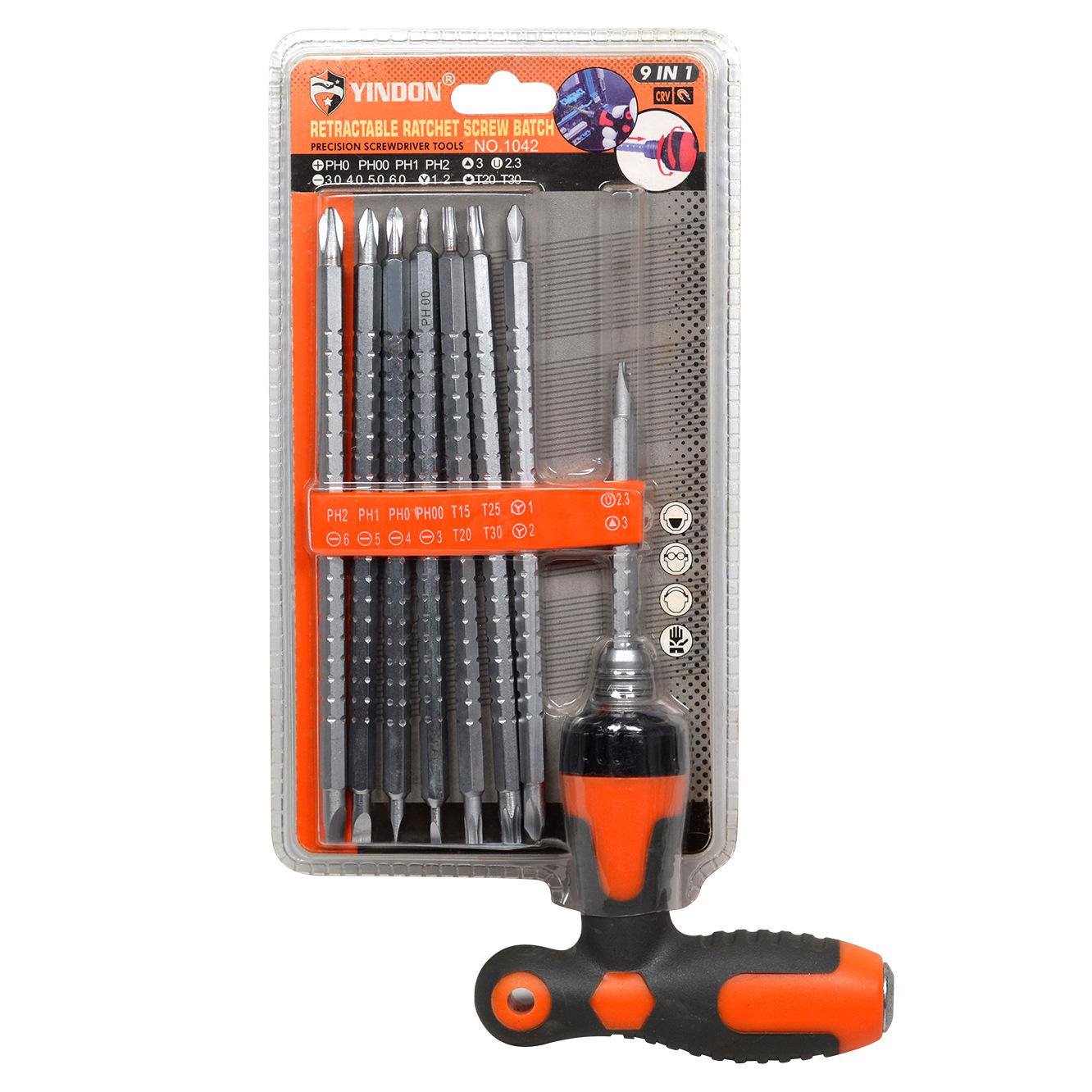 

Набор телескопических Т-образных отверток-трещоток из 9 предметов: Torx, Phillips, Шлицевой, Мультиспецификация.