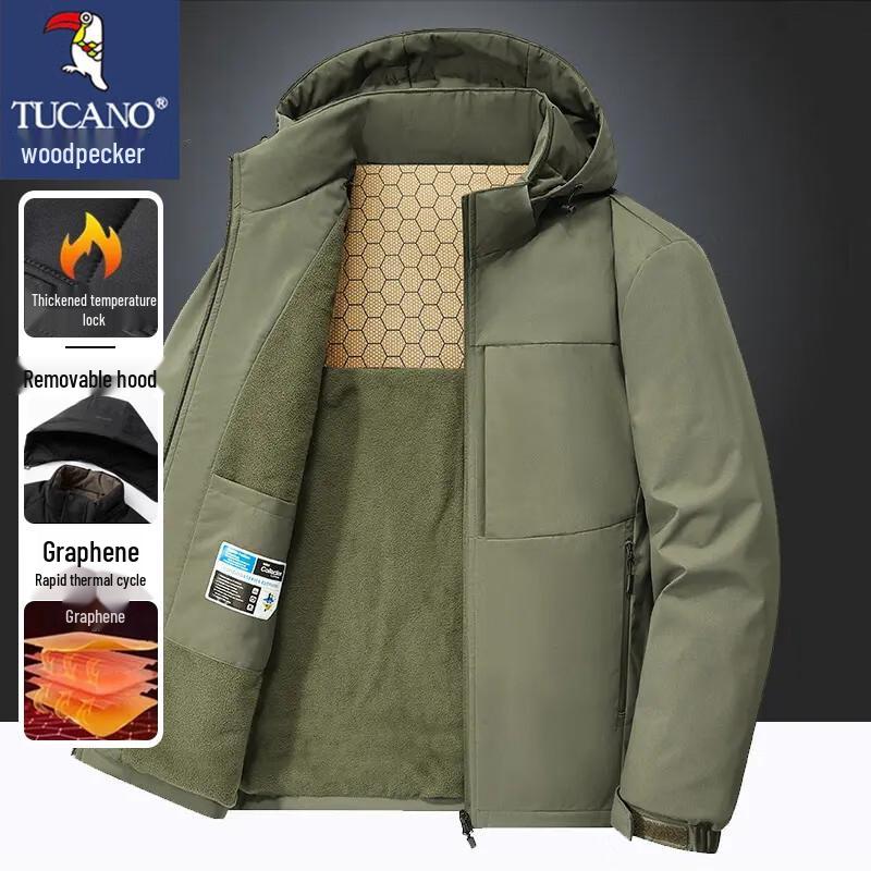 

TUCANO Men s Hooded Winter Fleece Lined Jacket M