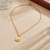 Gold Plated Stainless Steel Irregular Metal Pearl Pendant Necklace for Women