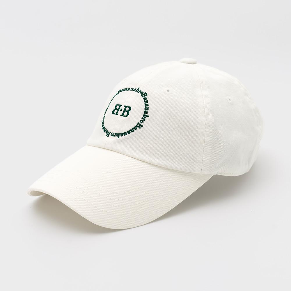 Bananasiseuteojeu Bb Circle Lettering White Ball Cap