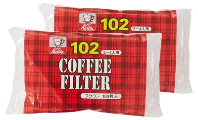 Kávový papírový filtr Kalita Lichoběžník pro lidi Filtrační papír NK102 100 listů x 2 sada Hnědá Stylový kemping Venkovní kavárna Starožitný svatební dárek