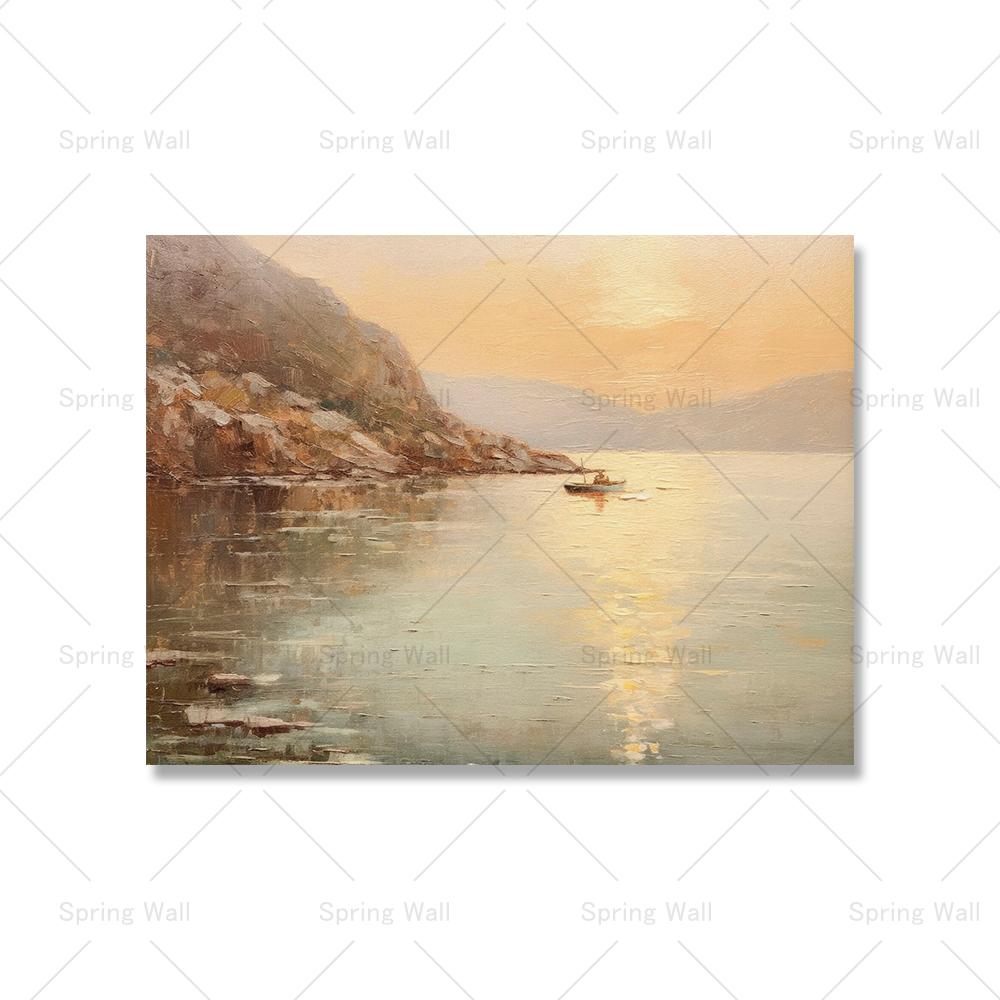 French Country Landscape Poster Vintage Farmhouse Art Print Colorful Canvas Painting Aesthetic Wall Picture Living Room Decor