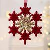 Wine Red Plush Christmas Tree Pendant Glitter Bow Christmas Decorations  Holiday Season
