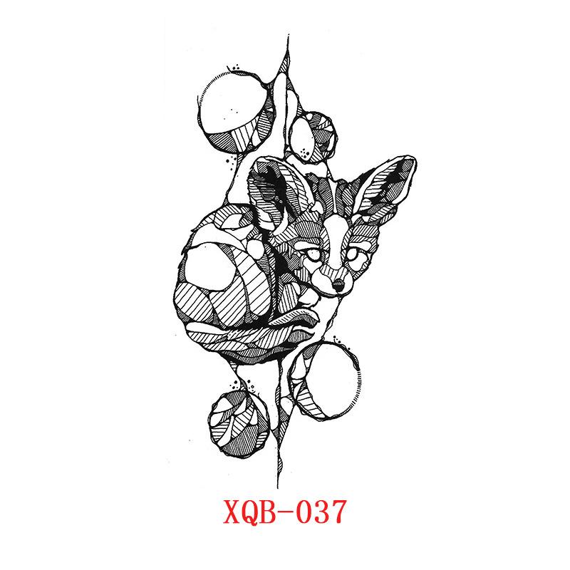 Kleine Ganzarm-Tattoo-Aufkleber, Blumenbuchstaben, Tier-Tattoo-Aufkleber, Schwarze Aufkleber Tattoo