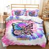 Bed Three-Piece Color Gradual Change Series Starry Sky Butterfly 3D Digital Printing Kit