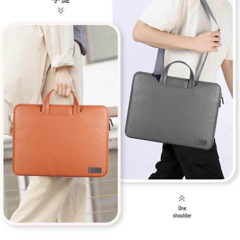 MacBook Laptop Bag - 15-Inch PU Business Tote, Waterproof Crossbody, Fits 13/14.2 Inch