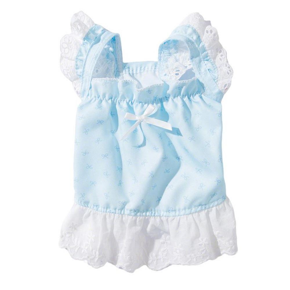 

Soft Bow Print Dog Dress Exquisite Dog Princess Dress Fashion Lace Cat Skirt Pet Supplies XL синий