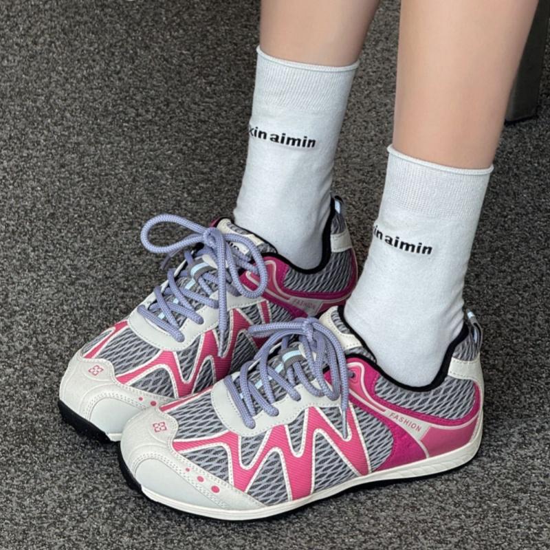 Fashion Women's Sneakers 2025 Summer Fashion Breathable Lace Up Running Shoes Outside Soft Soled Lightweight Comfortable Sneakers
