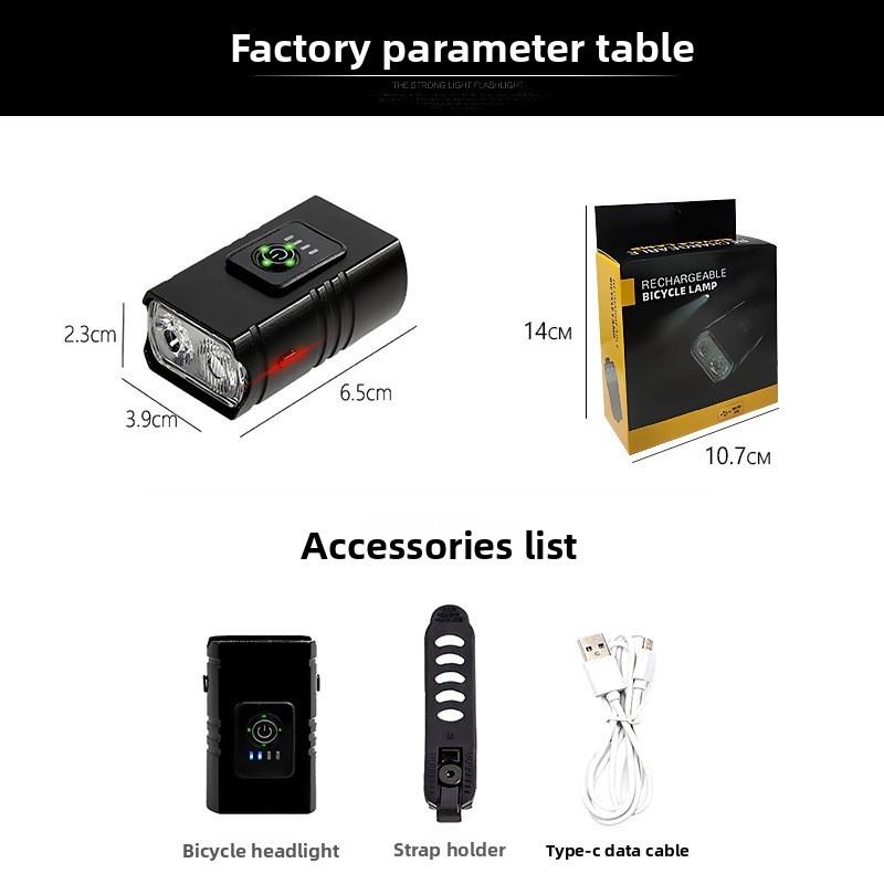 Bicycle Front Light Aluminum Alloy Bright Led For Night Riding And Commuting