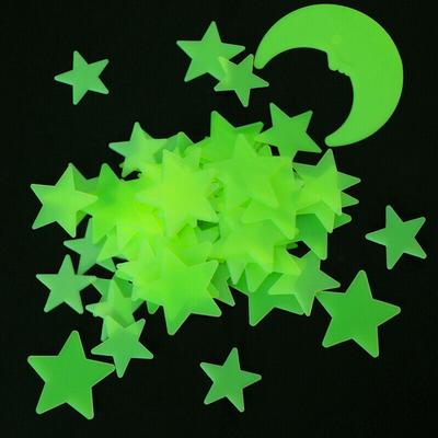 Theme Sticker 1 Moon Style Wall Stickers 3-4.5cm Art Decal Fluorescent Glow In the Dark Indoor Sticker Luminous