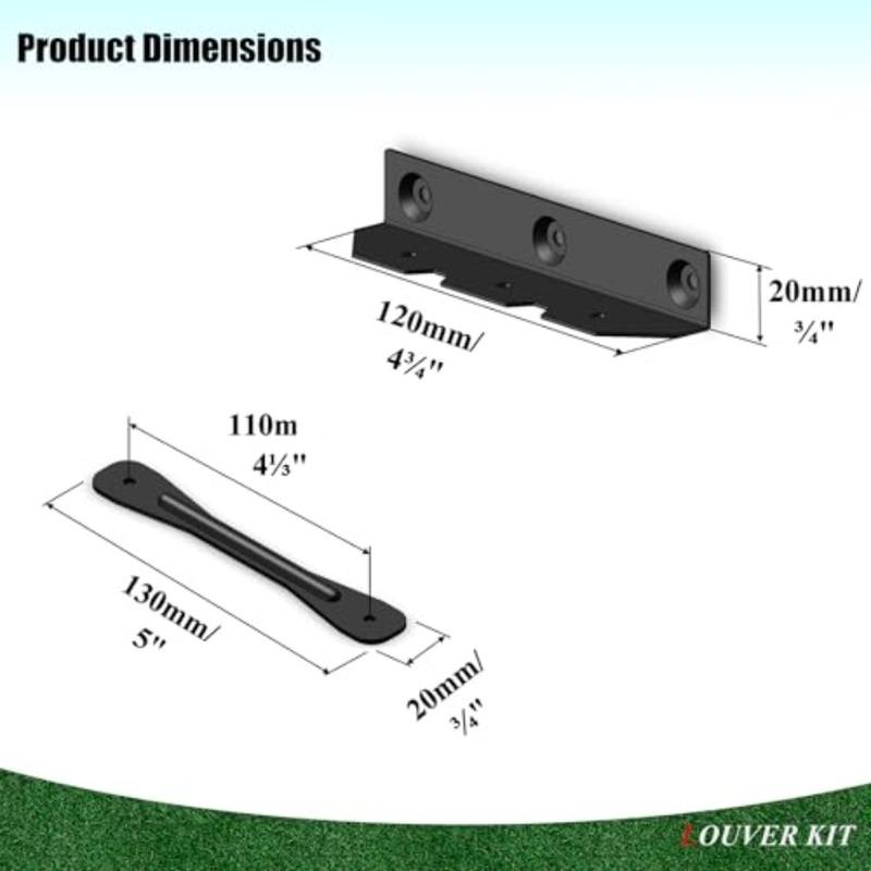 Deck-Sonnenschutzsystem Halterungen Lamellen-Hardware-System für Jalousien und Rollläden Strapazierfähiger Stahl Pulverbeschichtet Lamellen-Pergola